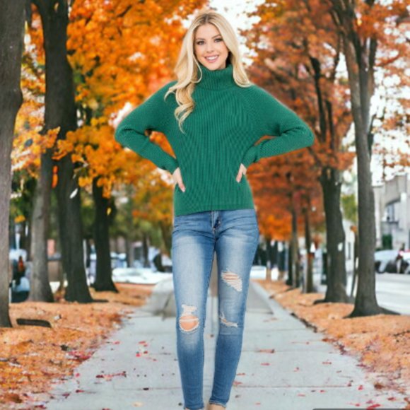 MODA ME COUTURE Sweaters - GREEN WITH ENVY TOP